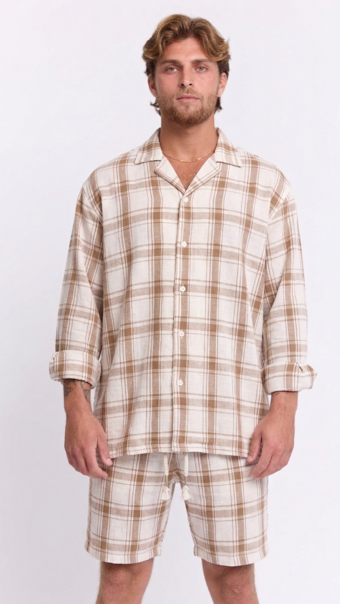 CAPRI OVERSHIRT לבן חום