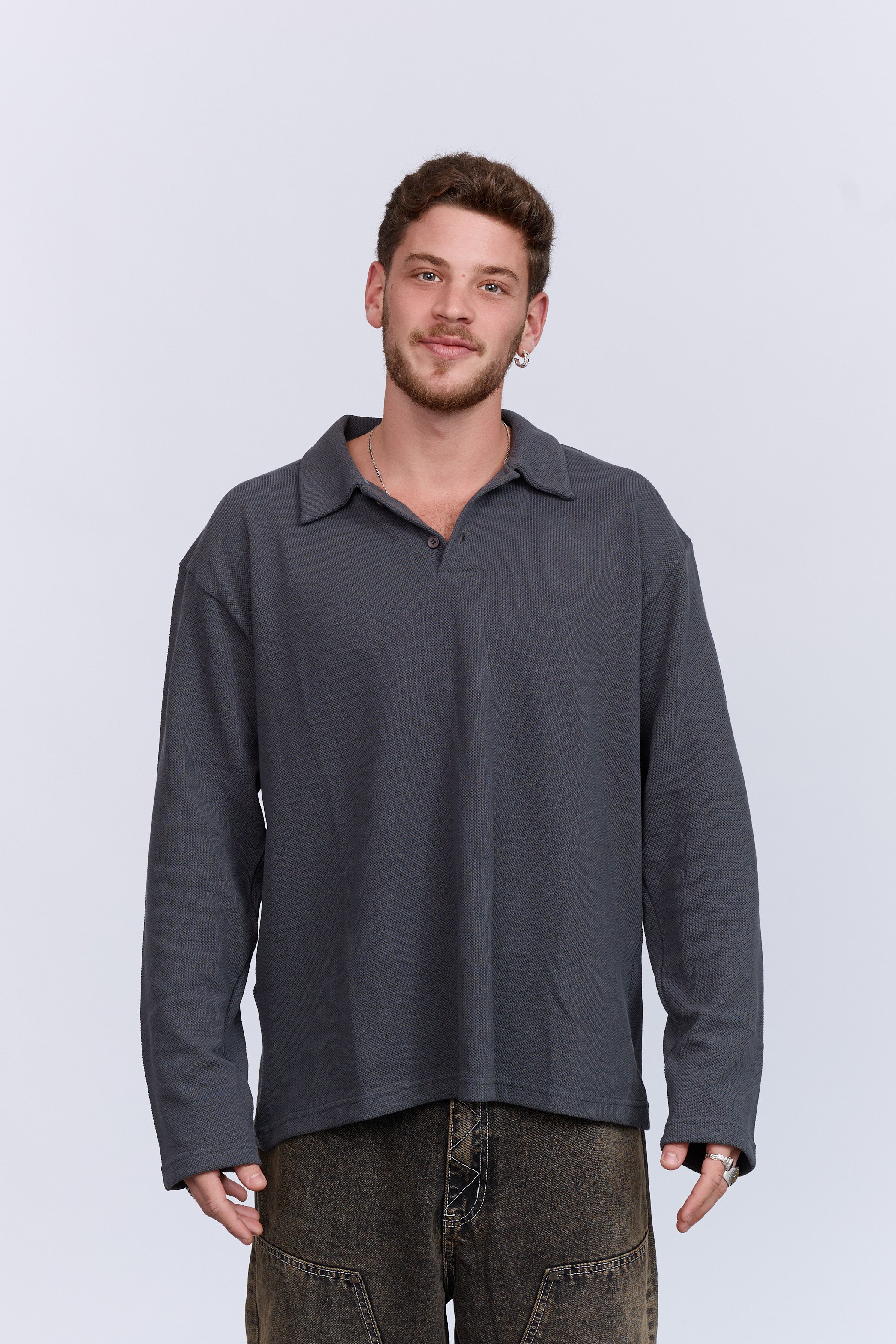 פולו אפור לונג