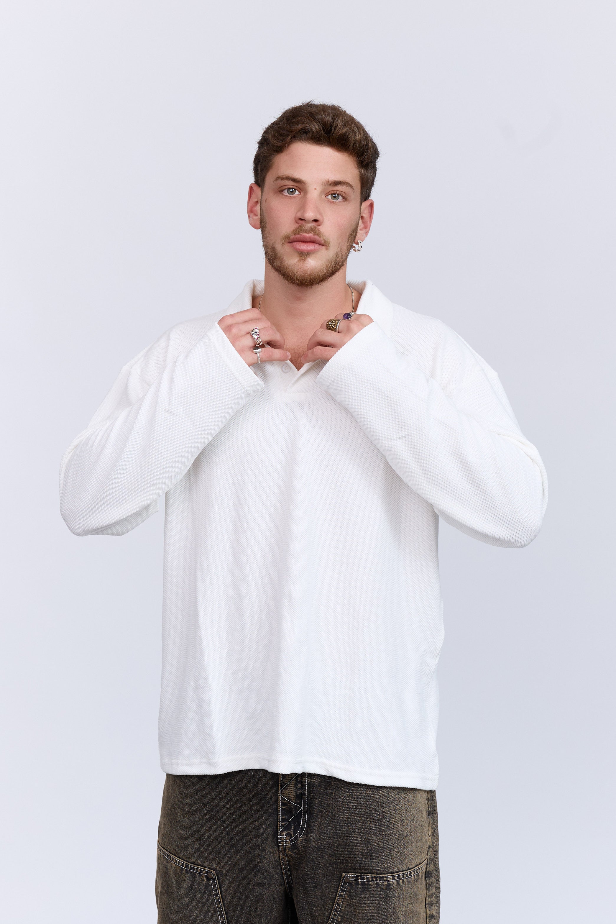 פולו לבן לונג