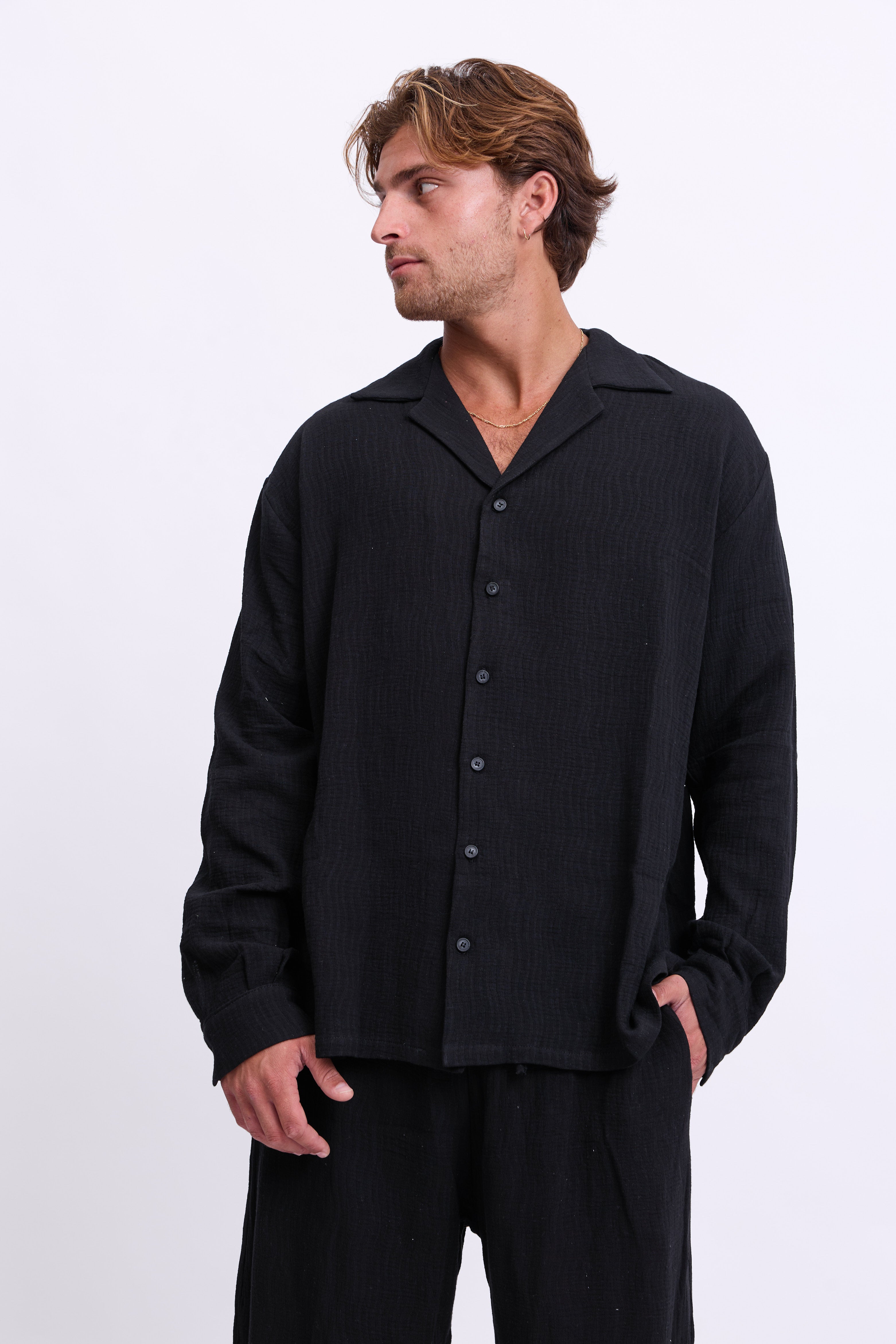 Tetra Overshirt - שחור